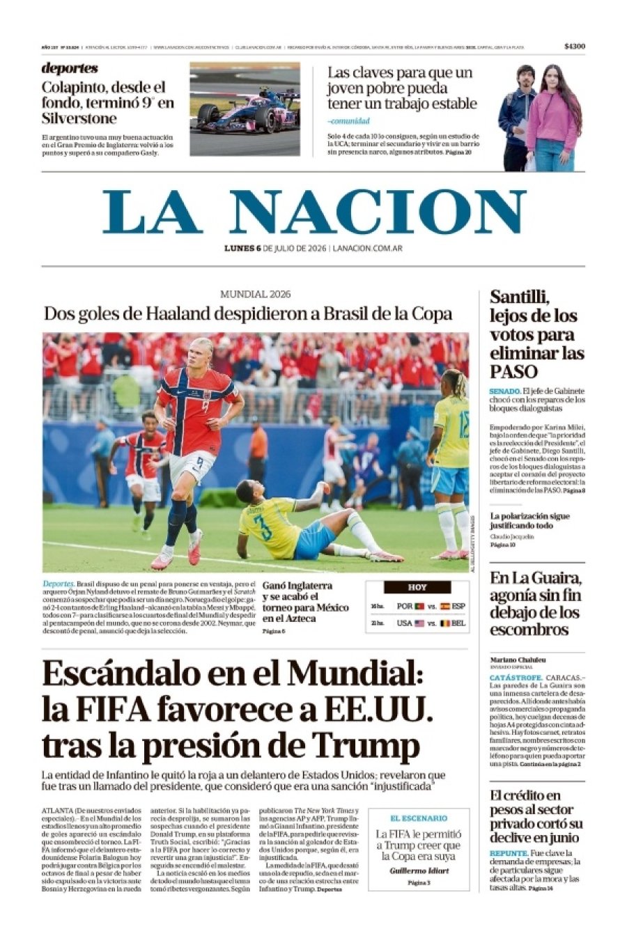 Tapa del suplemento papel