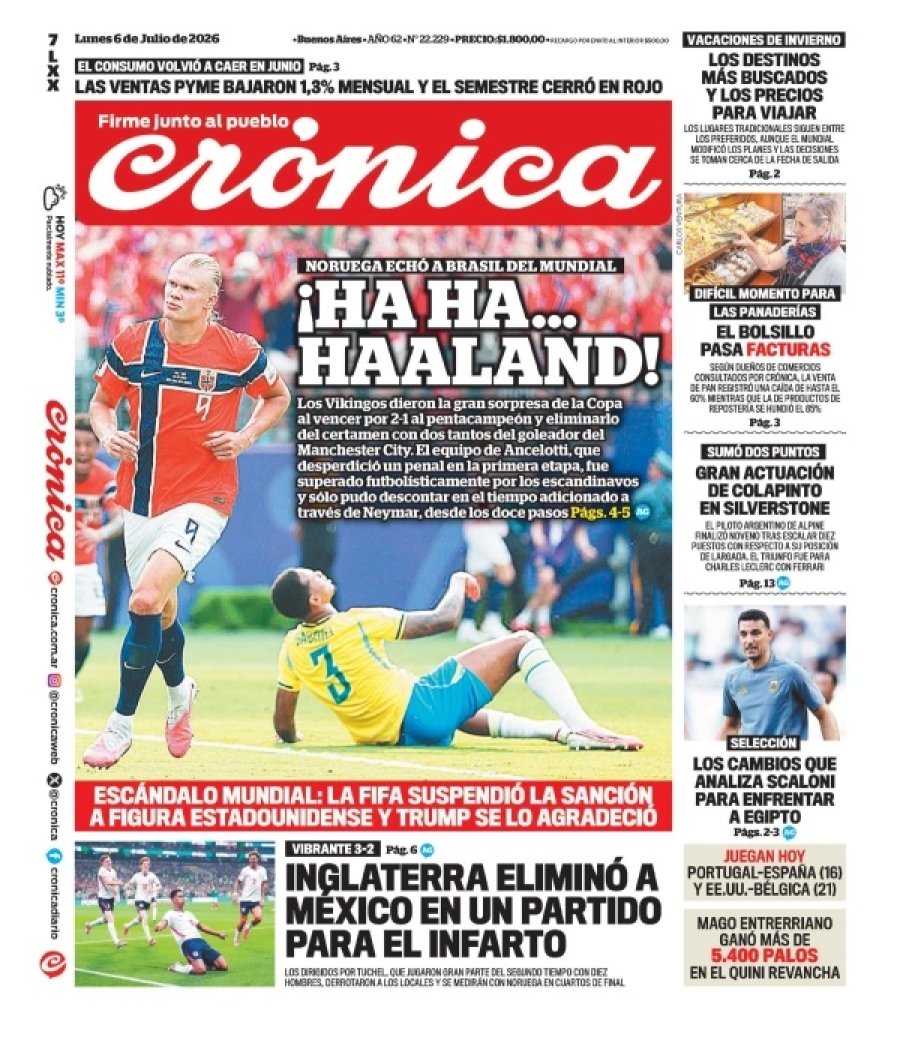 Tapa del suplemento papel