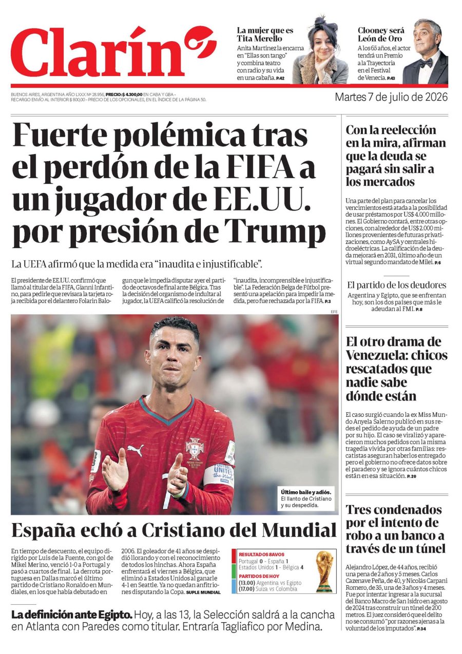 Tapa del suplemento papel