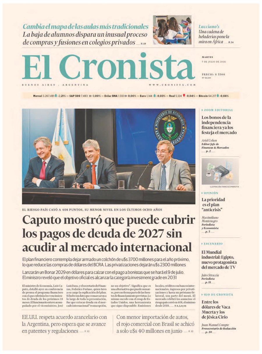 Tapa del suplemento papel