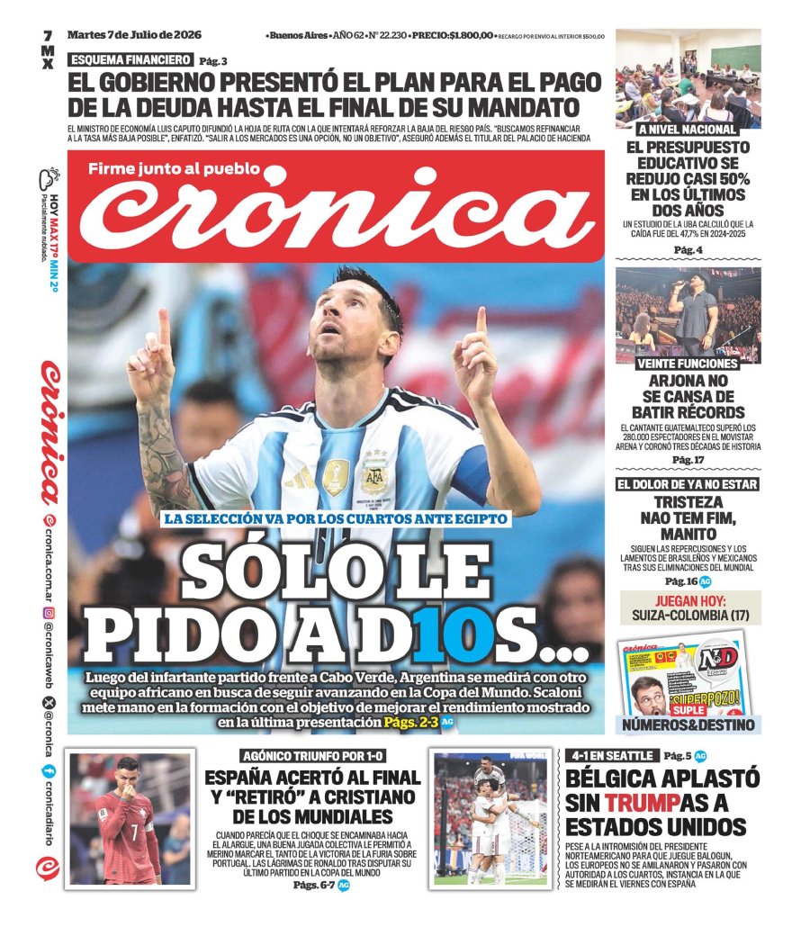 Tapa del suplemento papel