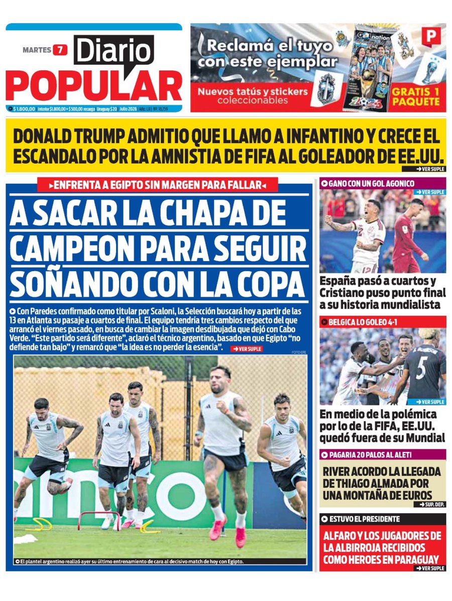 Tapa del suplemento papel