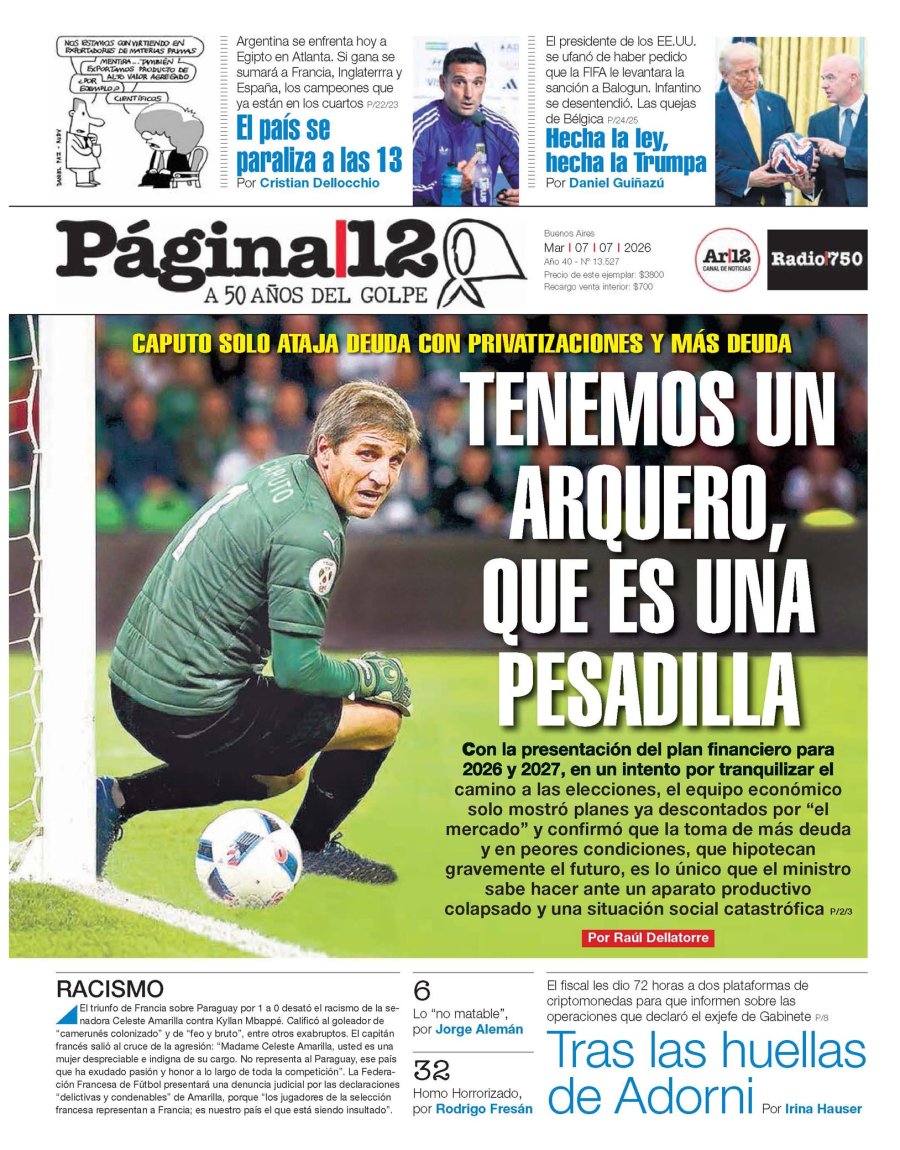 Tapa del suplemento papel