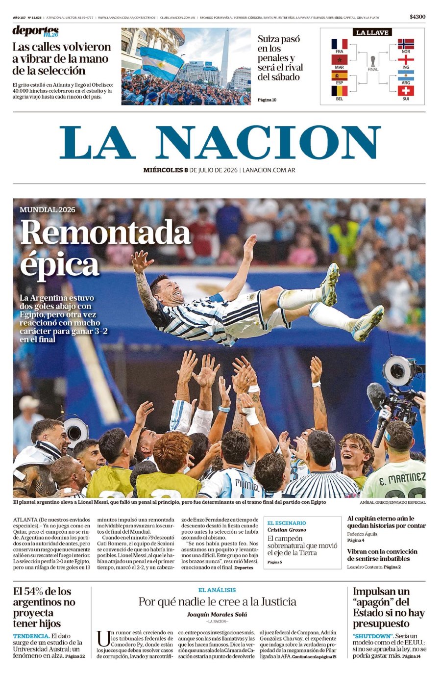 Tapa del suplemento papel