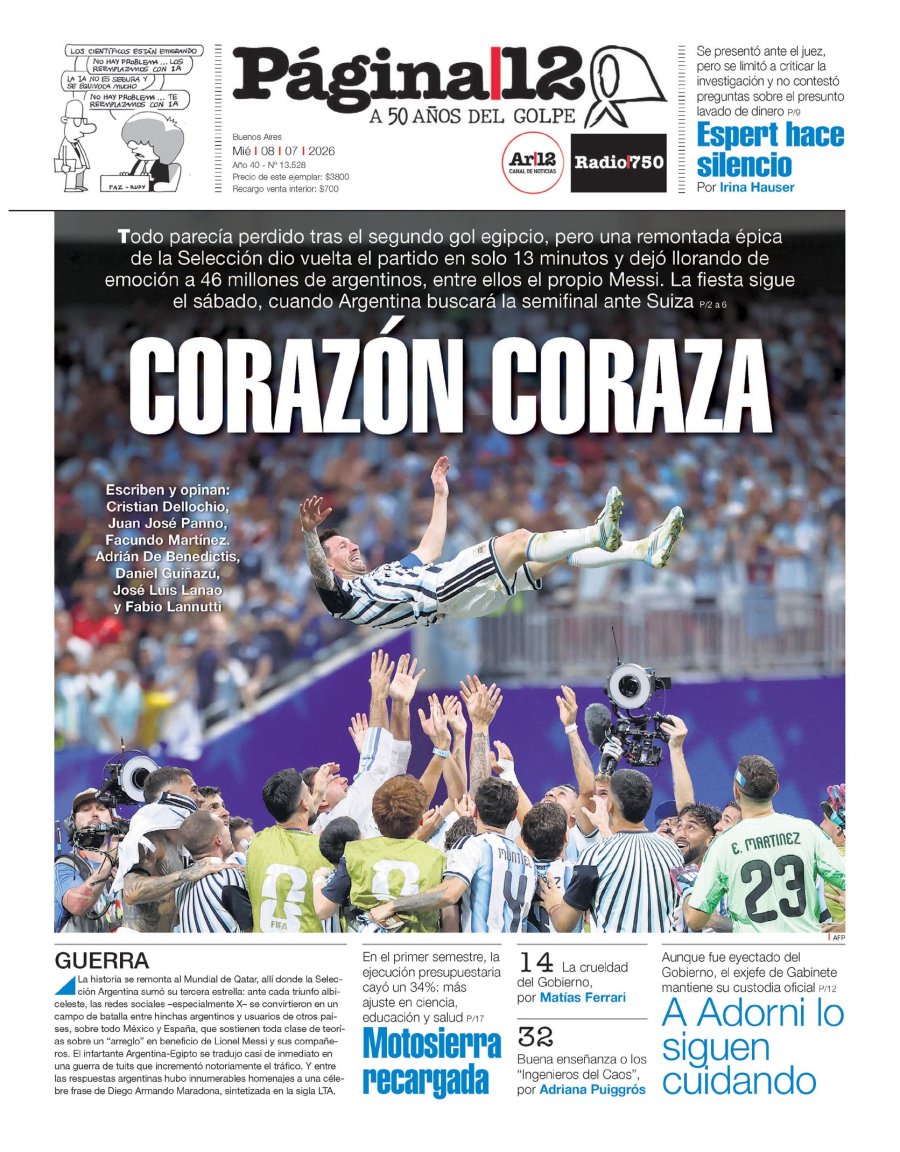 Tapa del suplemento papel
