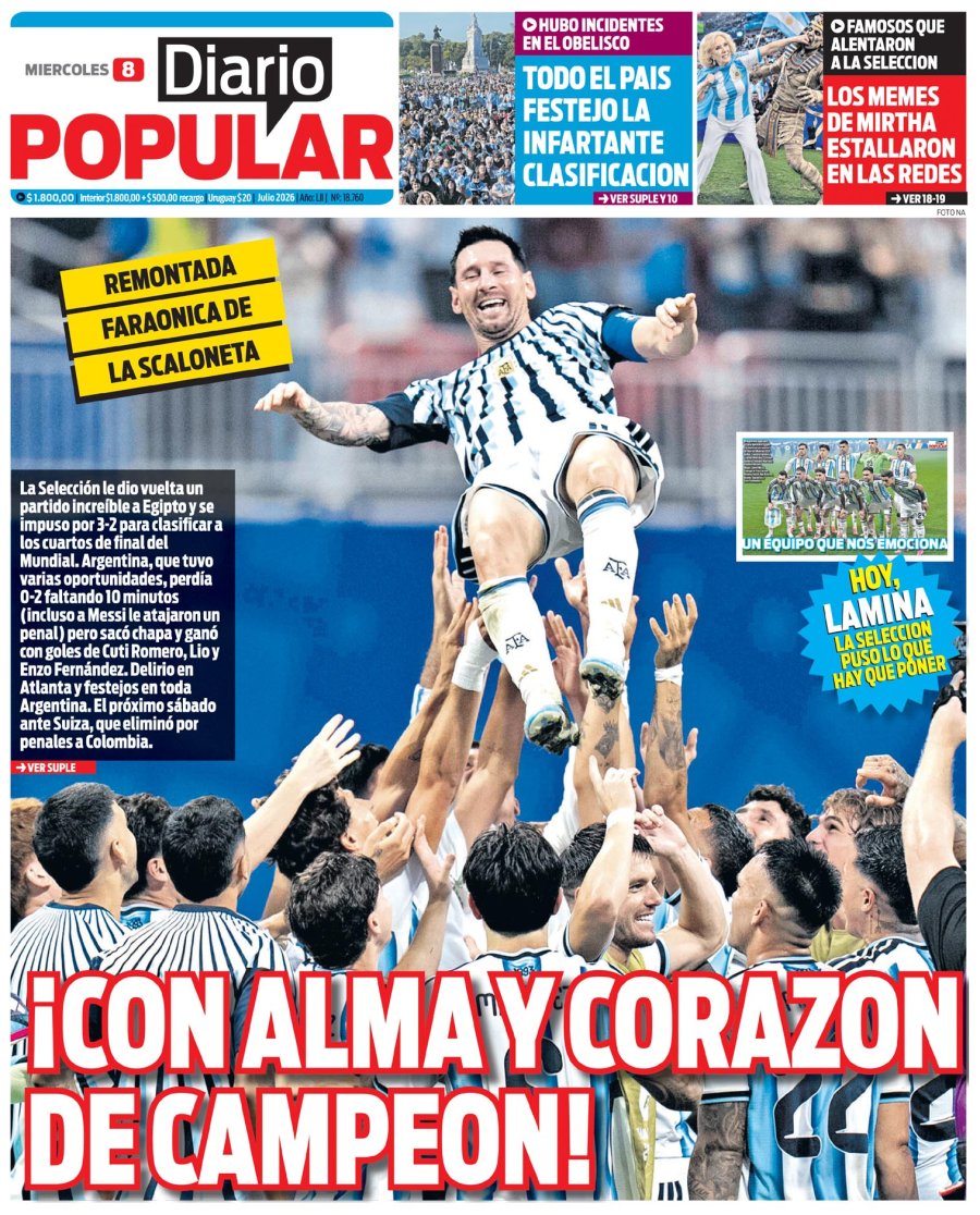 Tapa del suplemento papel