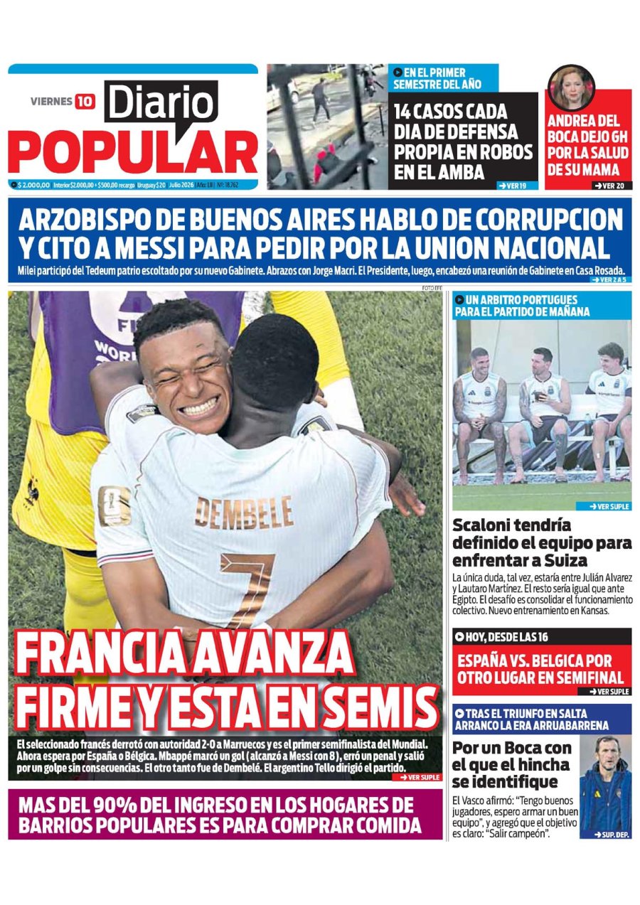 Tapa del suplemento papel