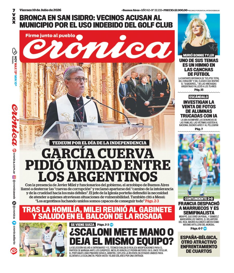 Tapa del suplemento papel