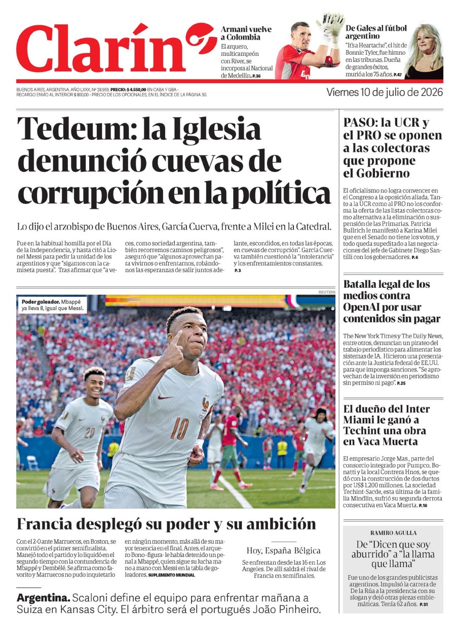 Tapa del suplemento papel