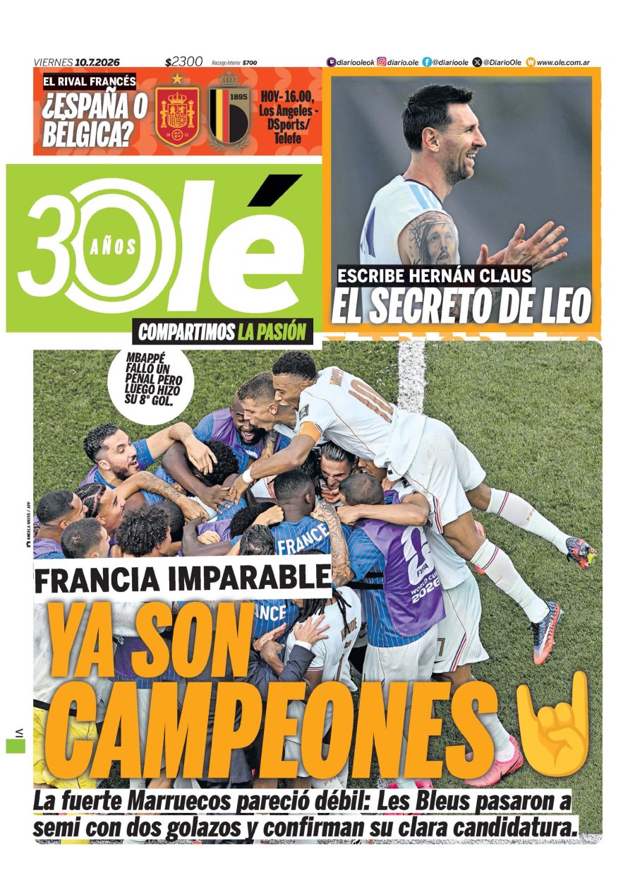 Tapa del suplemento papel