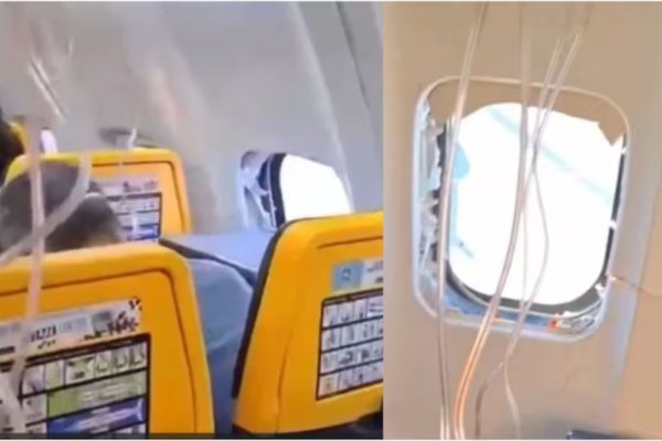 Rompió la ventanilla de un avión en el aire y succionó a un pasajero hacia el exterior