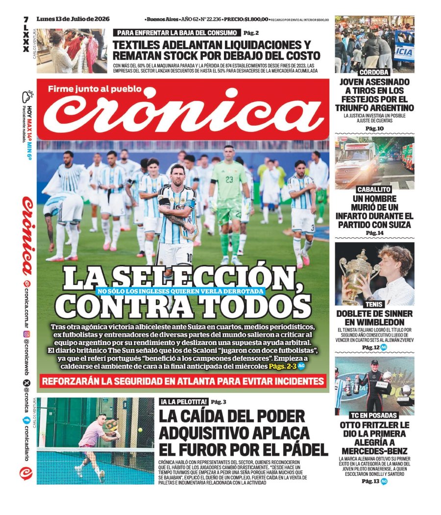 Tapa del suplemento papel