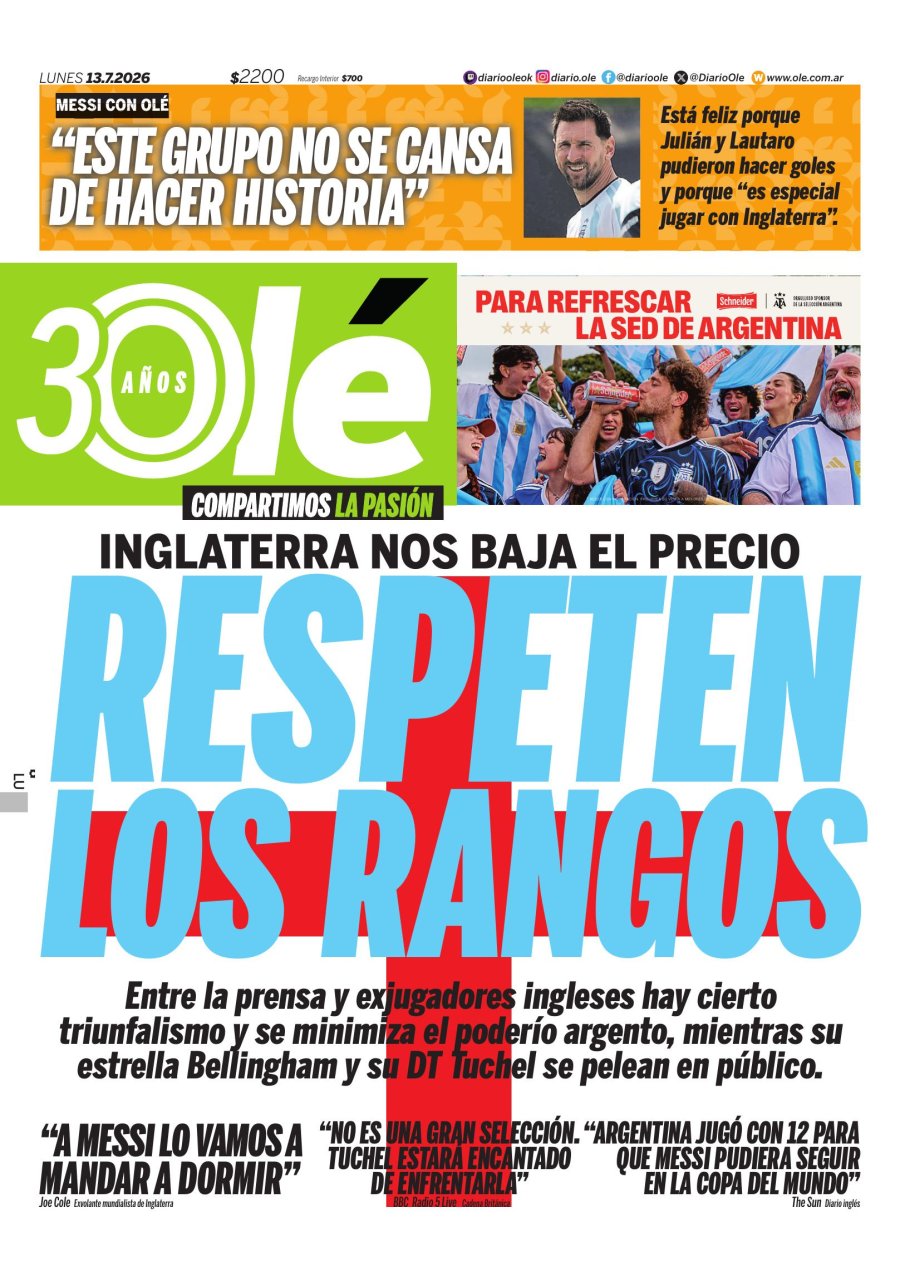 Tapa del suplemento papel