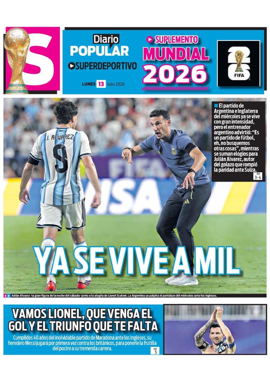 Tapa del suplemento papel