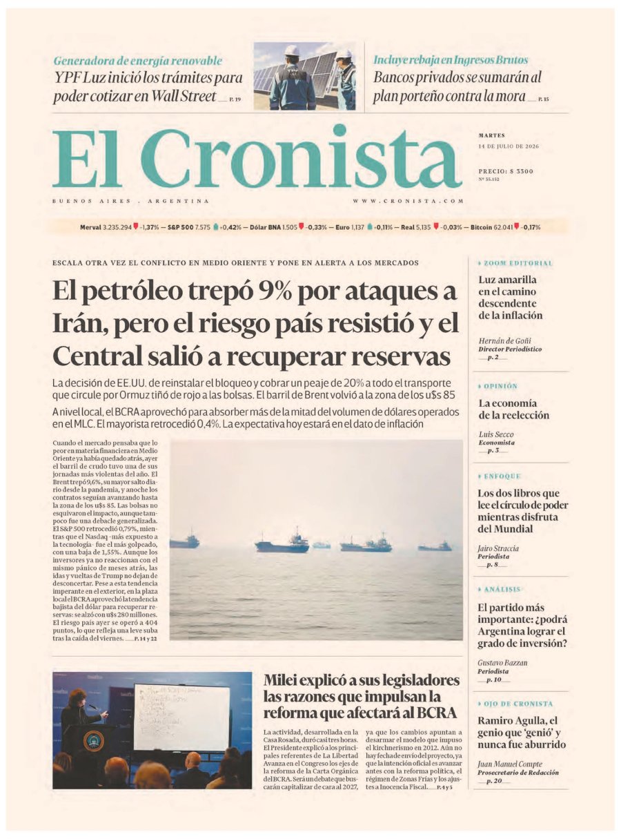 Tapa del suplemento papel