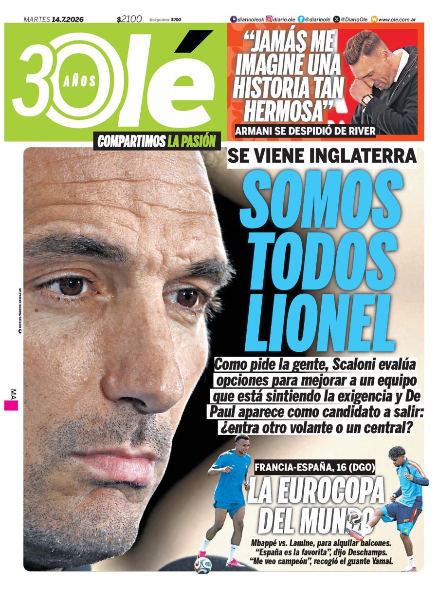 Tapa del suplemento papel