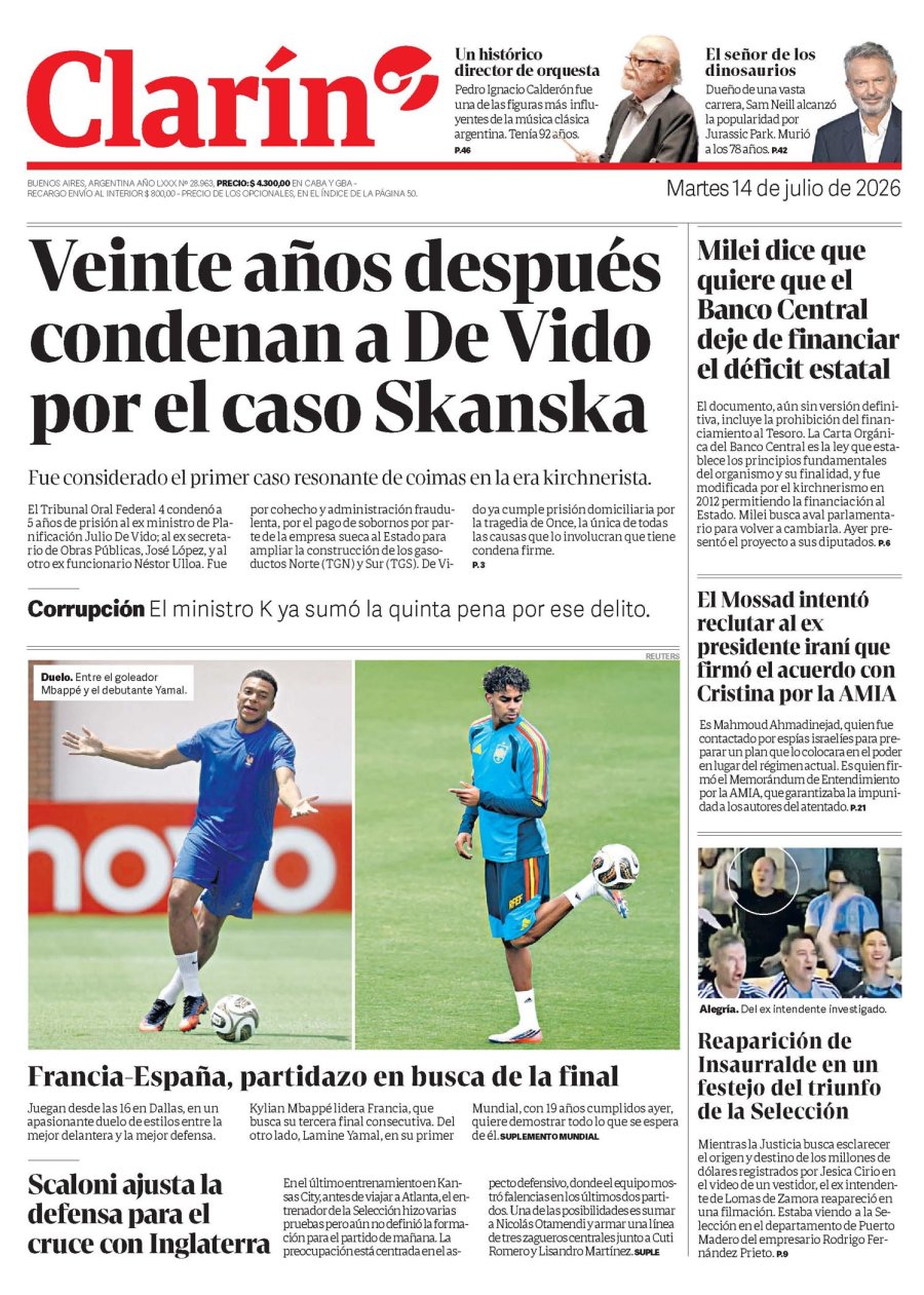 Tapa del suplemento papel