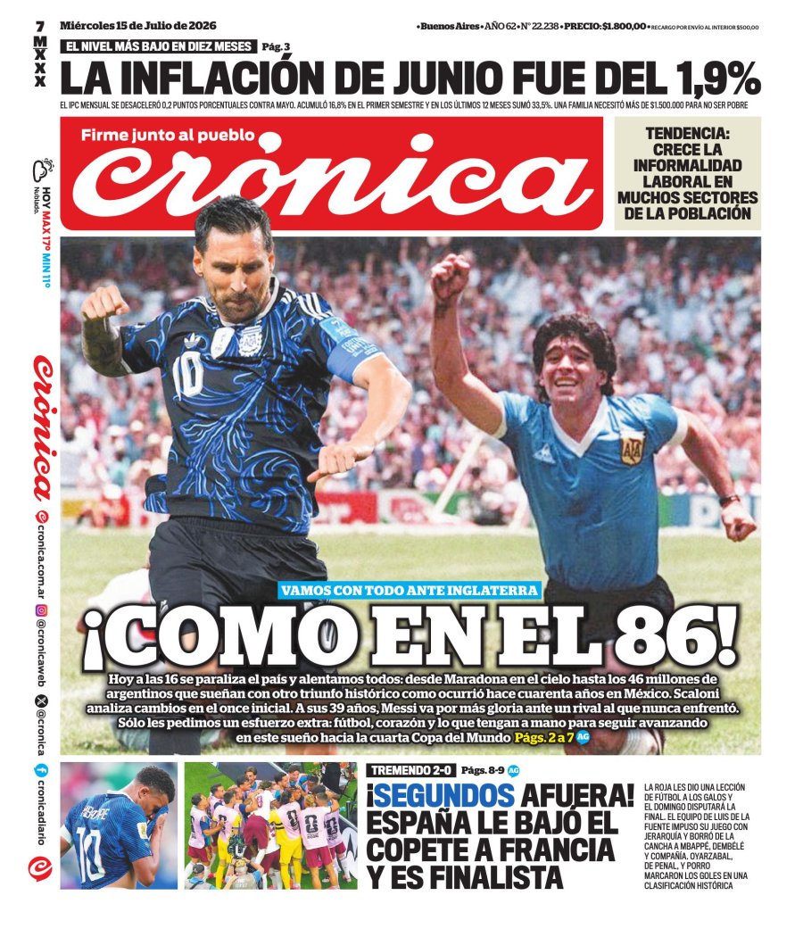 Tapa del suplemento papel