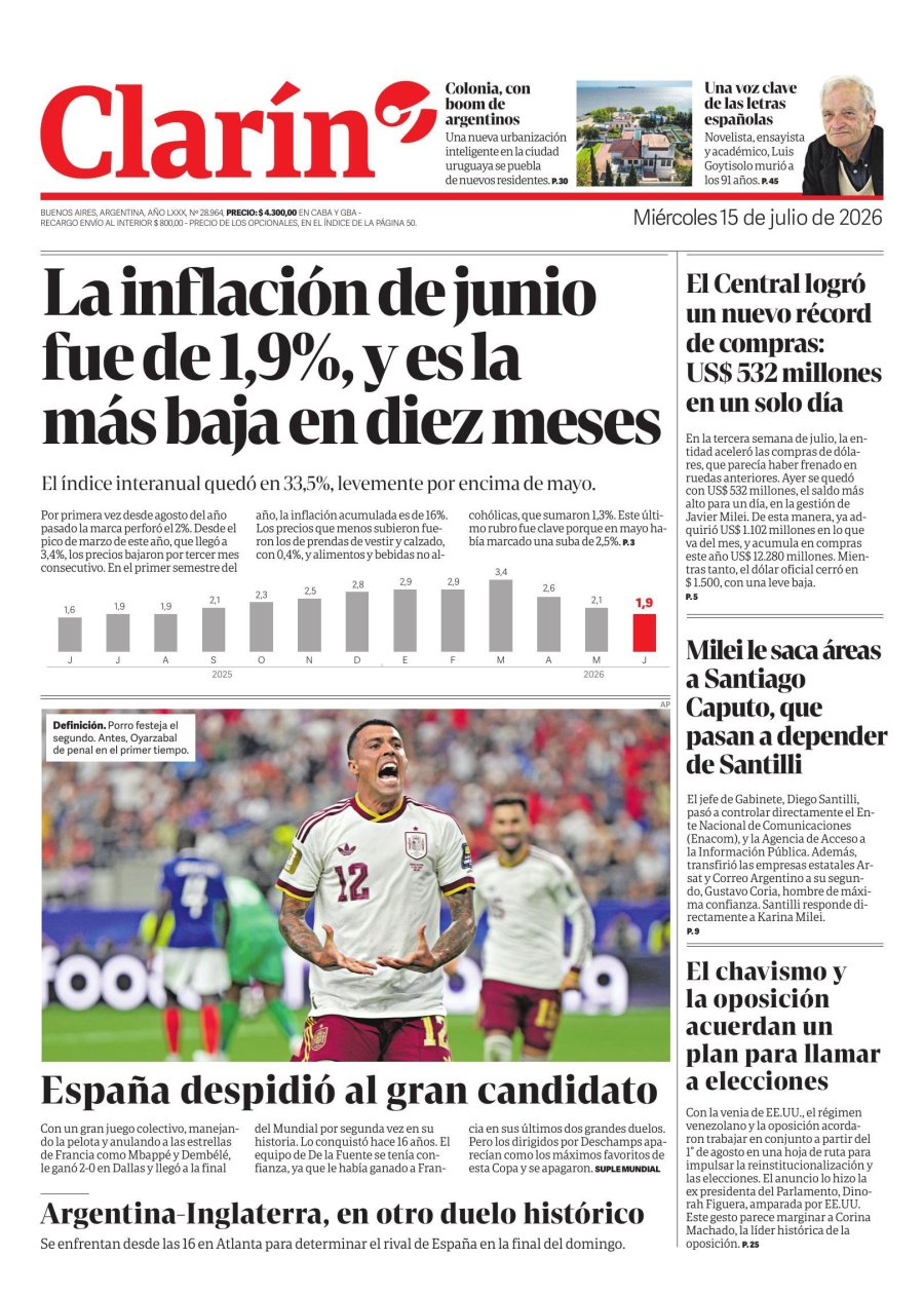 Tapa del suplemento papel