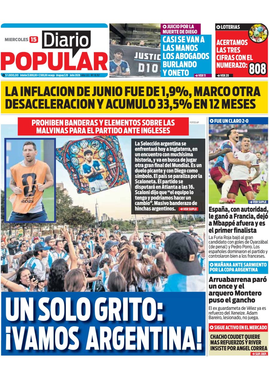 Tapa del suplemento papel