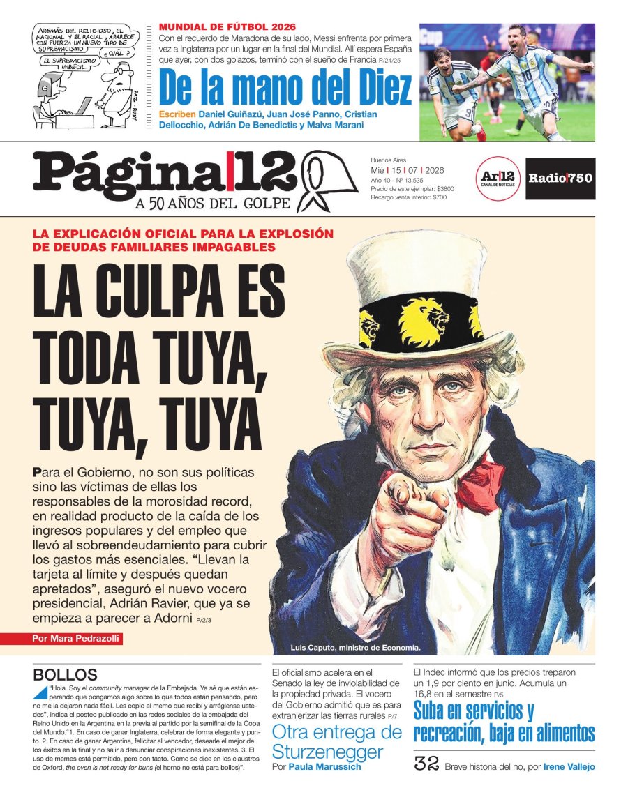 Tapa del suplemento papel