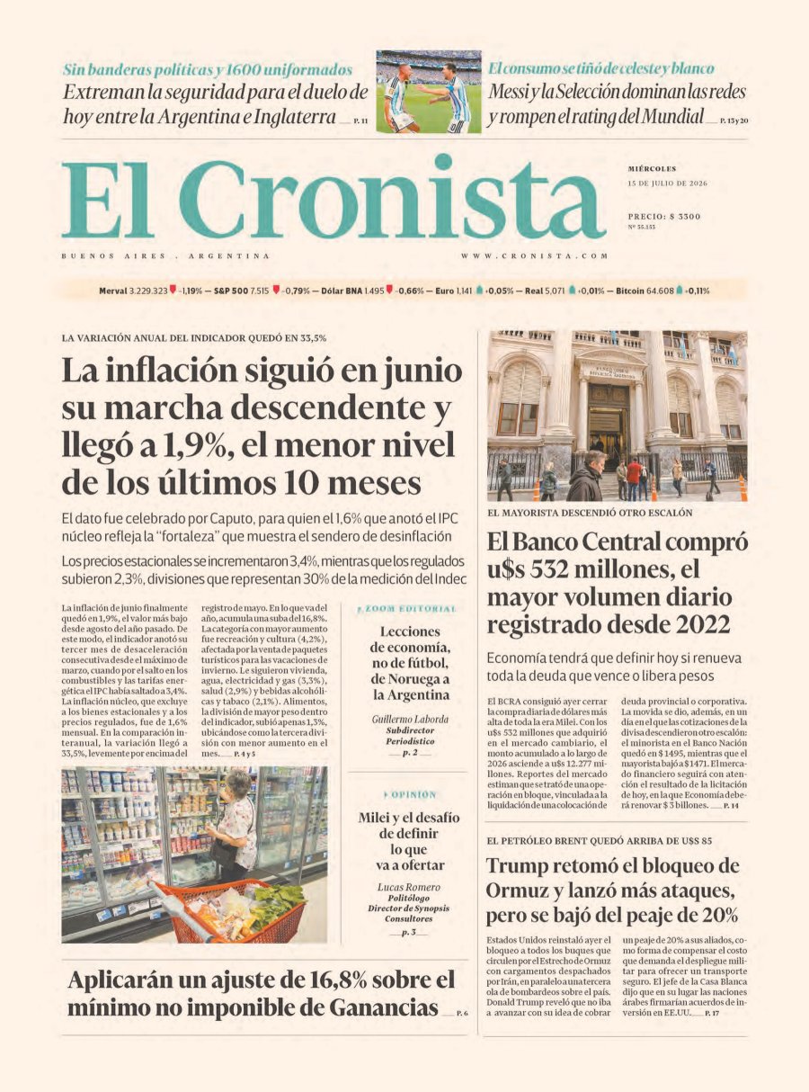 Tapa del suplemento papel