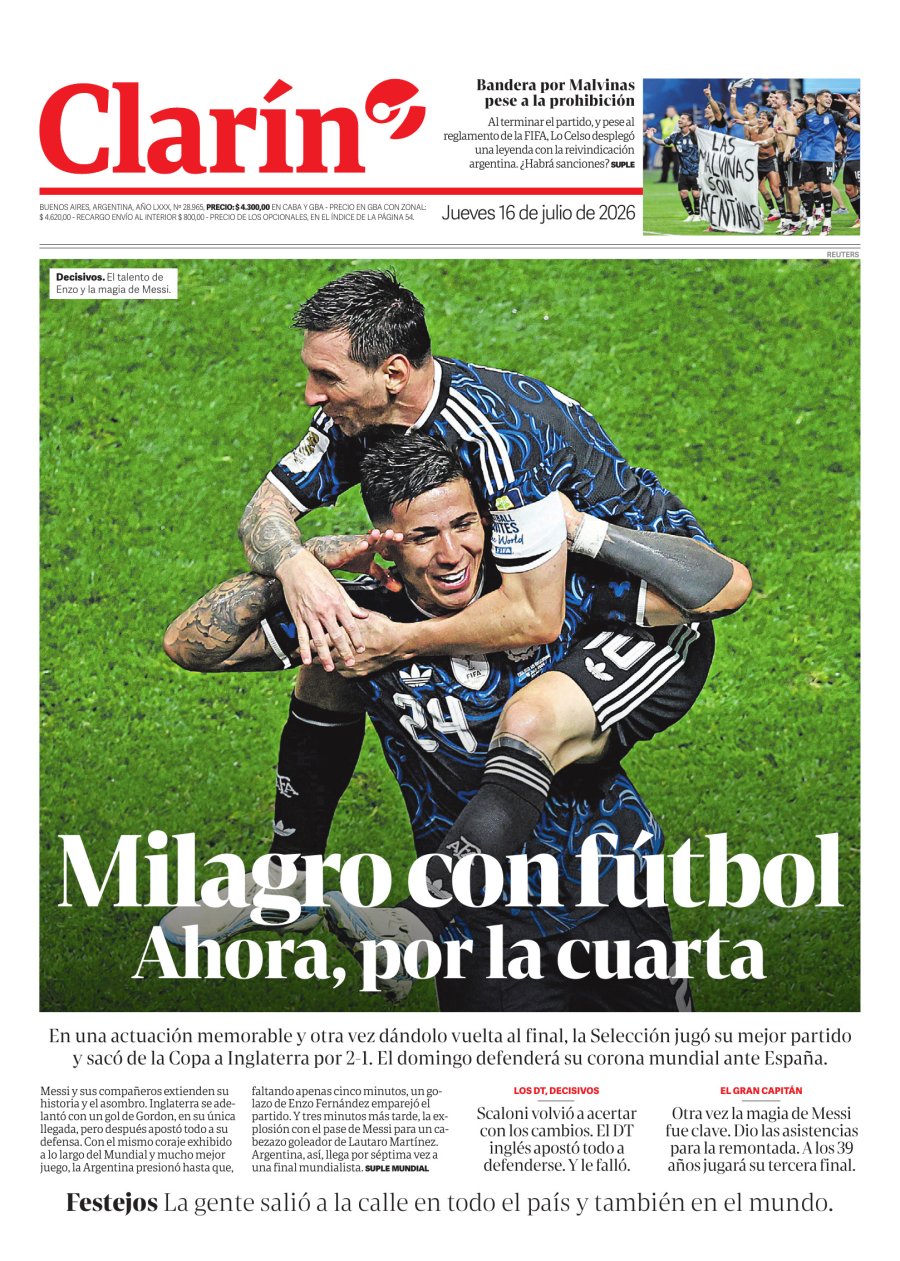 Tapa del suplemento papel