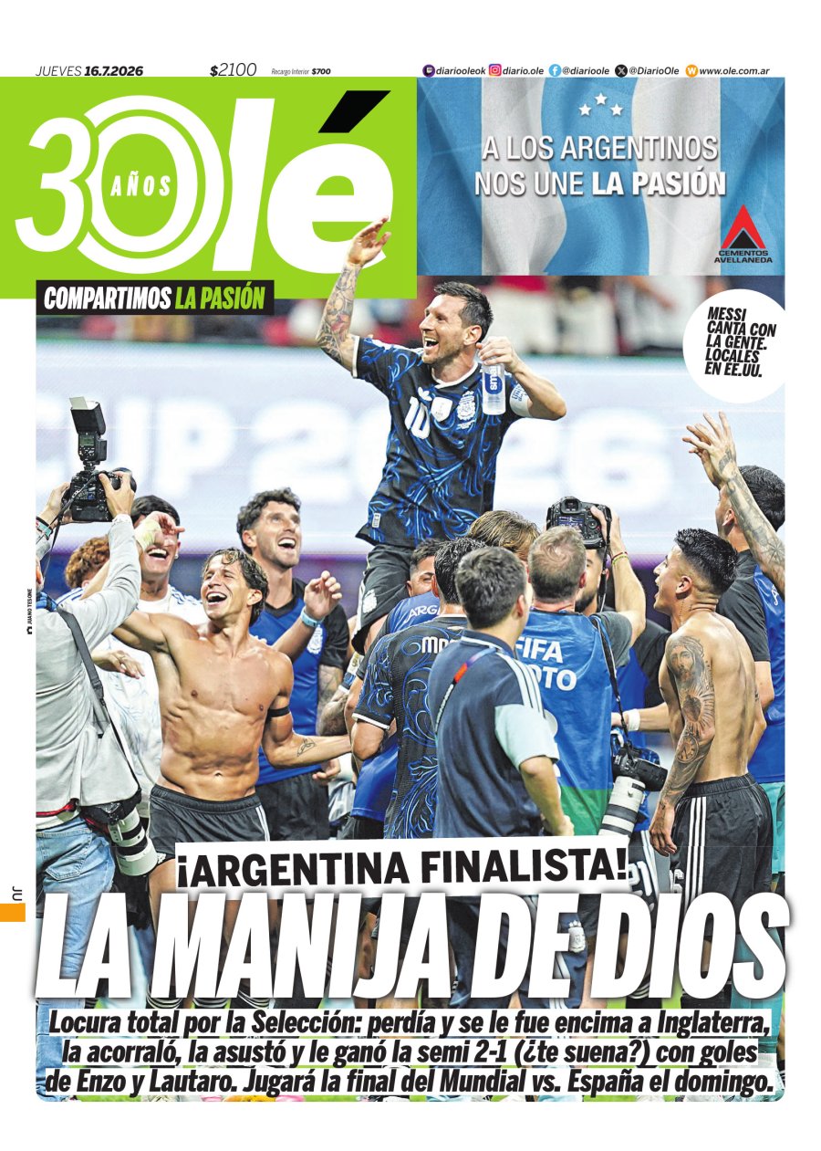 Tapa del suplemento papel