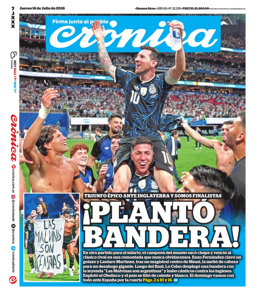 Tapa del suplemento papel