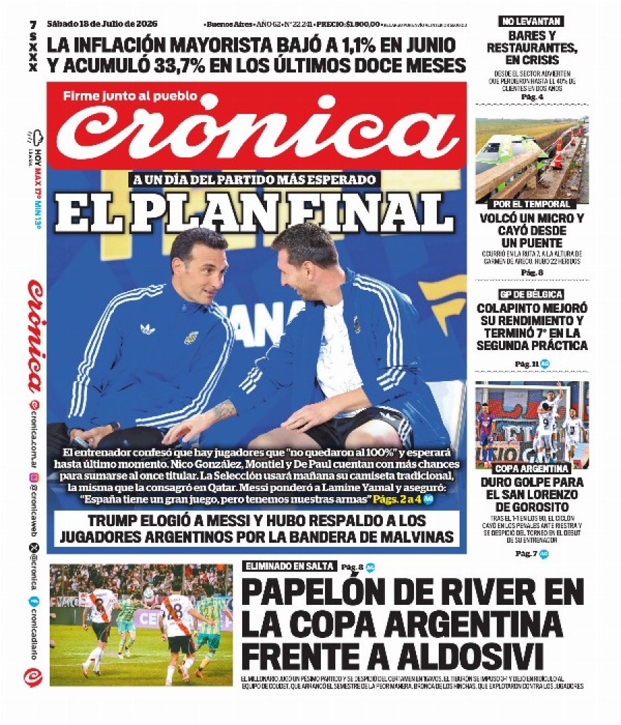 Tapa del suplemento papel
