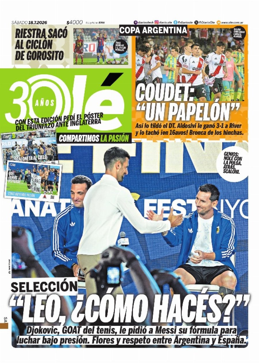 Tapa del suplemento papel