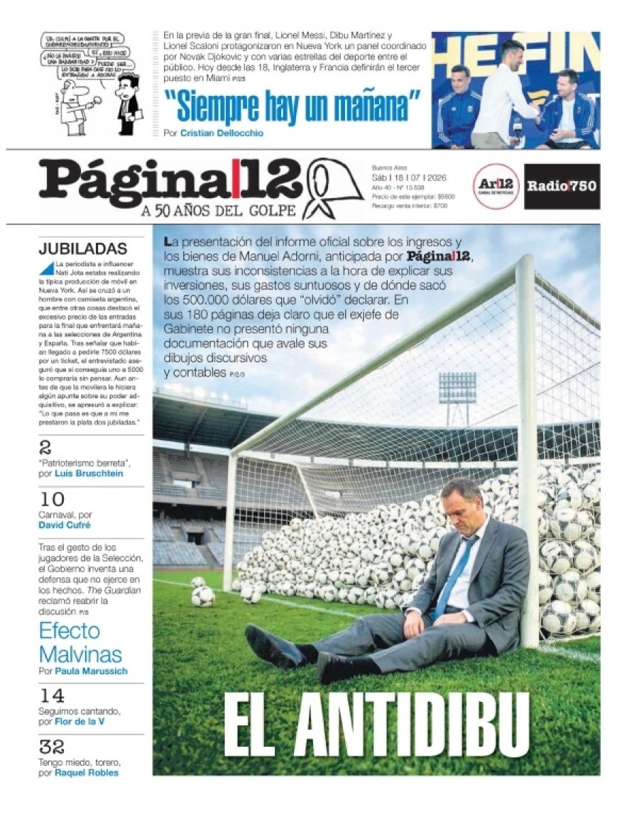 Tapa del suplemento papel