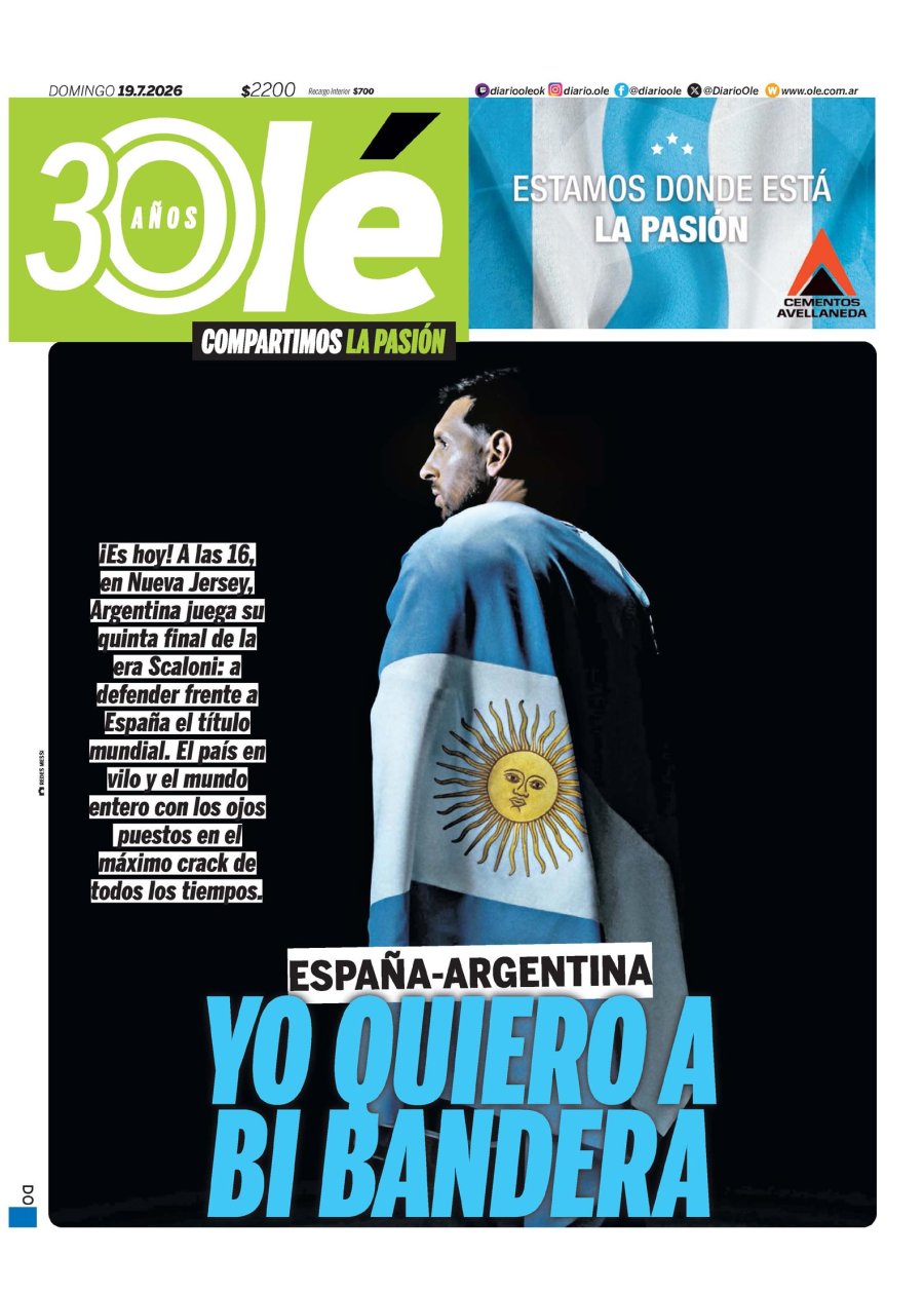 Tapa del suplemento papel
