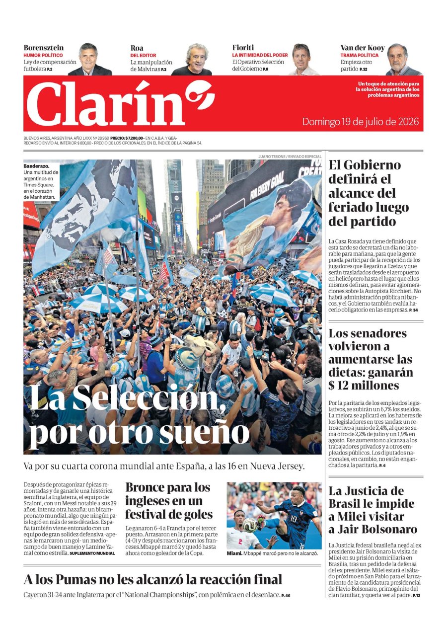 Tapa del suplemento papel