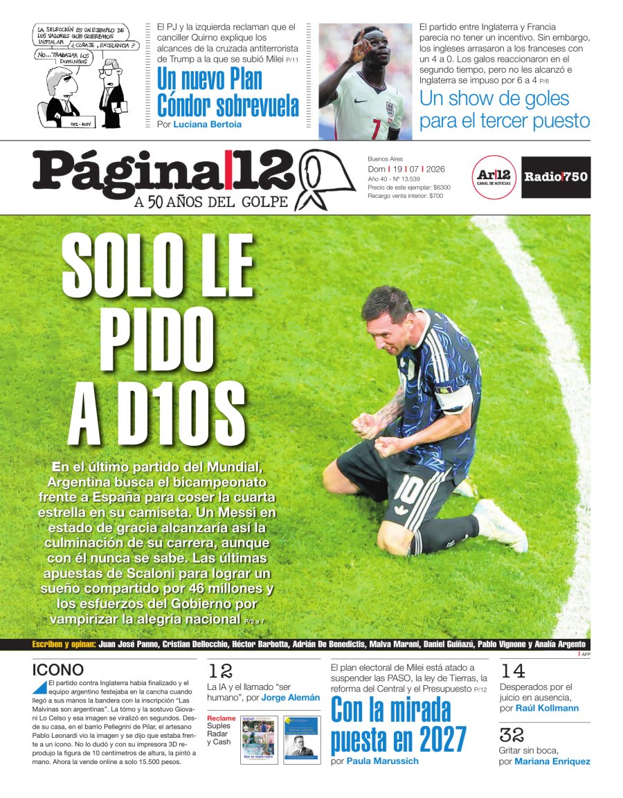Tapa del suplemento papel