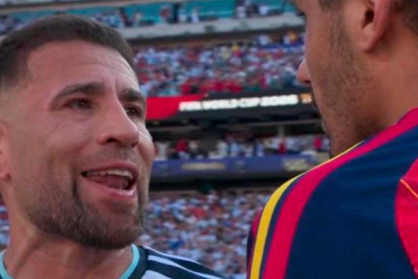 Video | Otamendi y Rodri protagonizaron un tenso cruce tras la final del Mundial