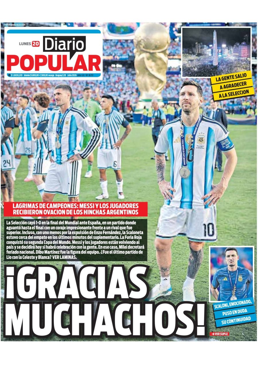 Tapa del suplemento papel