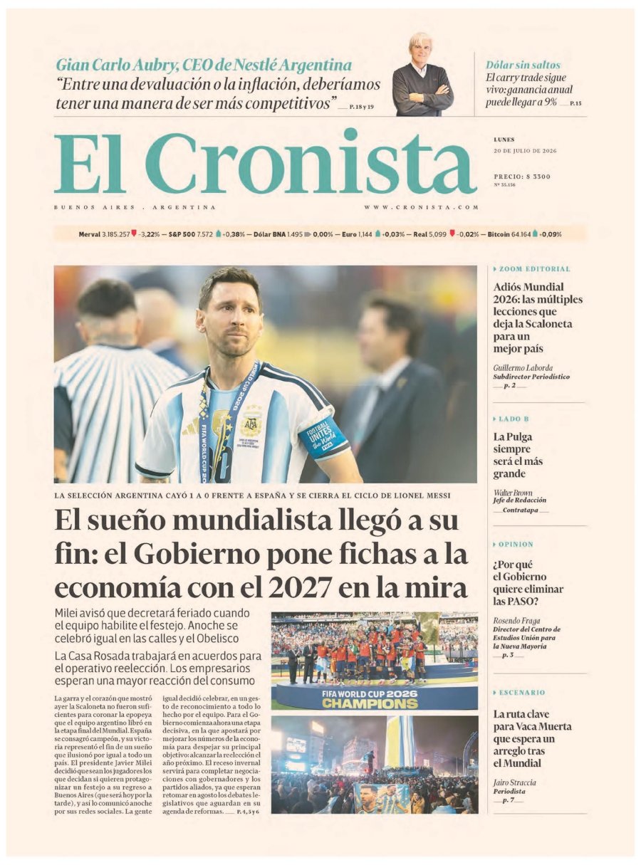 Tapa del suplemento papel