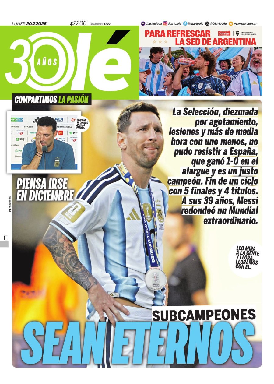 Tapa del suplemento papel