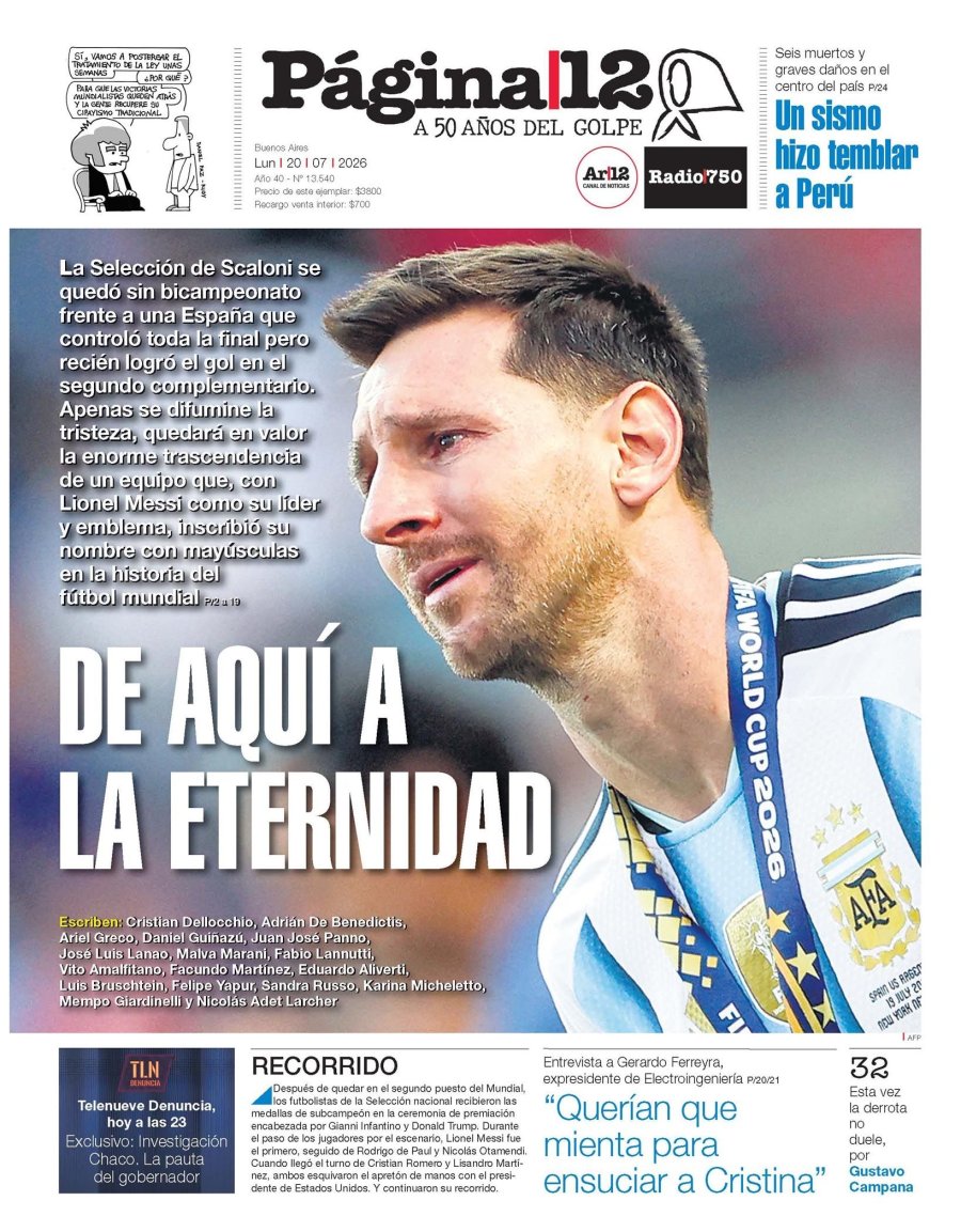 Tapa del suplemento papel
