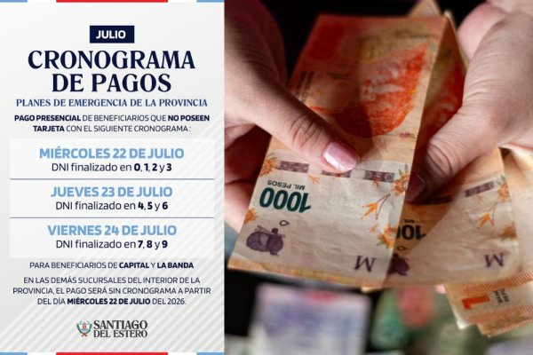 Anuncian el cobro de julio y el bono para beneficiarios de planes de emergencia provincial