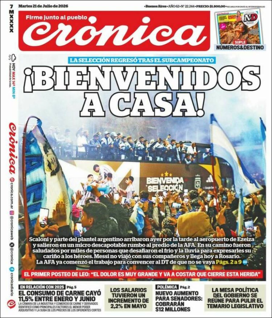 Tapa del suplemento papel