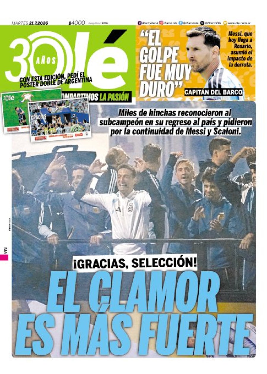 Tapa del suplemento papel
