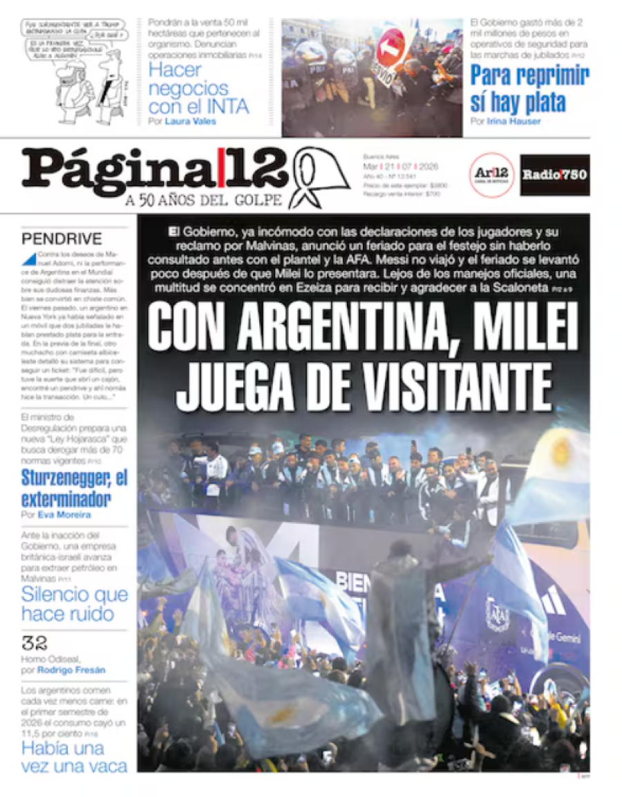 Tapa del suplemento papel