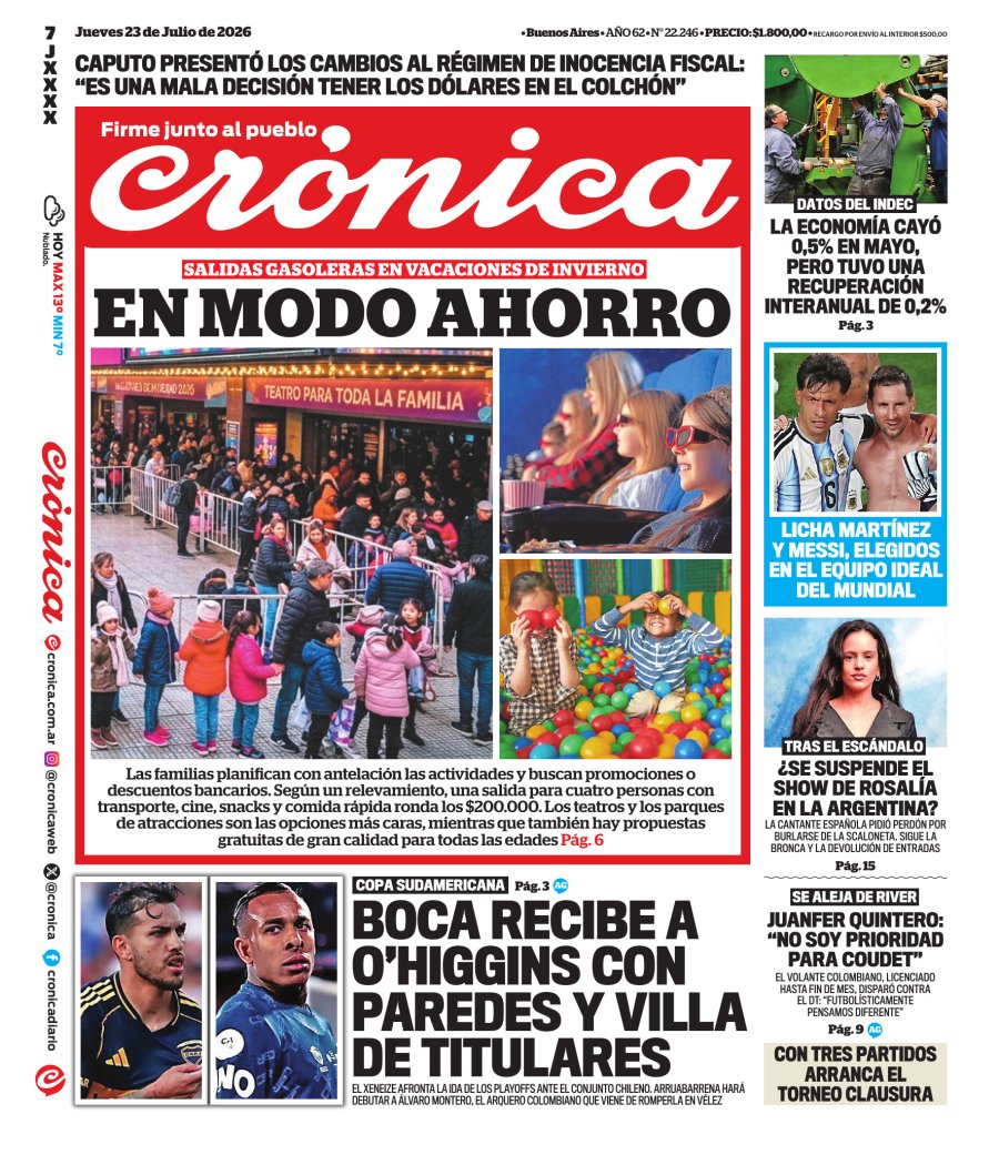 Tapa del suplemento papel