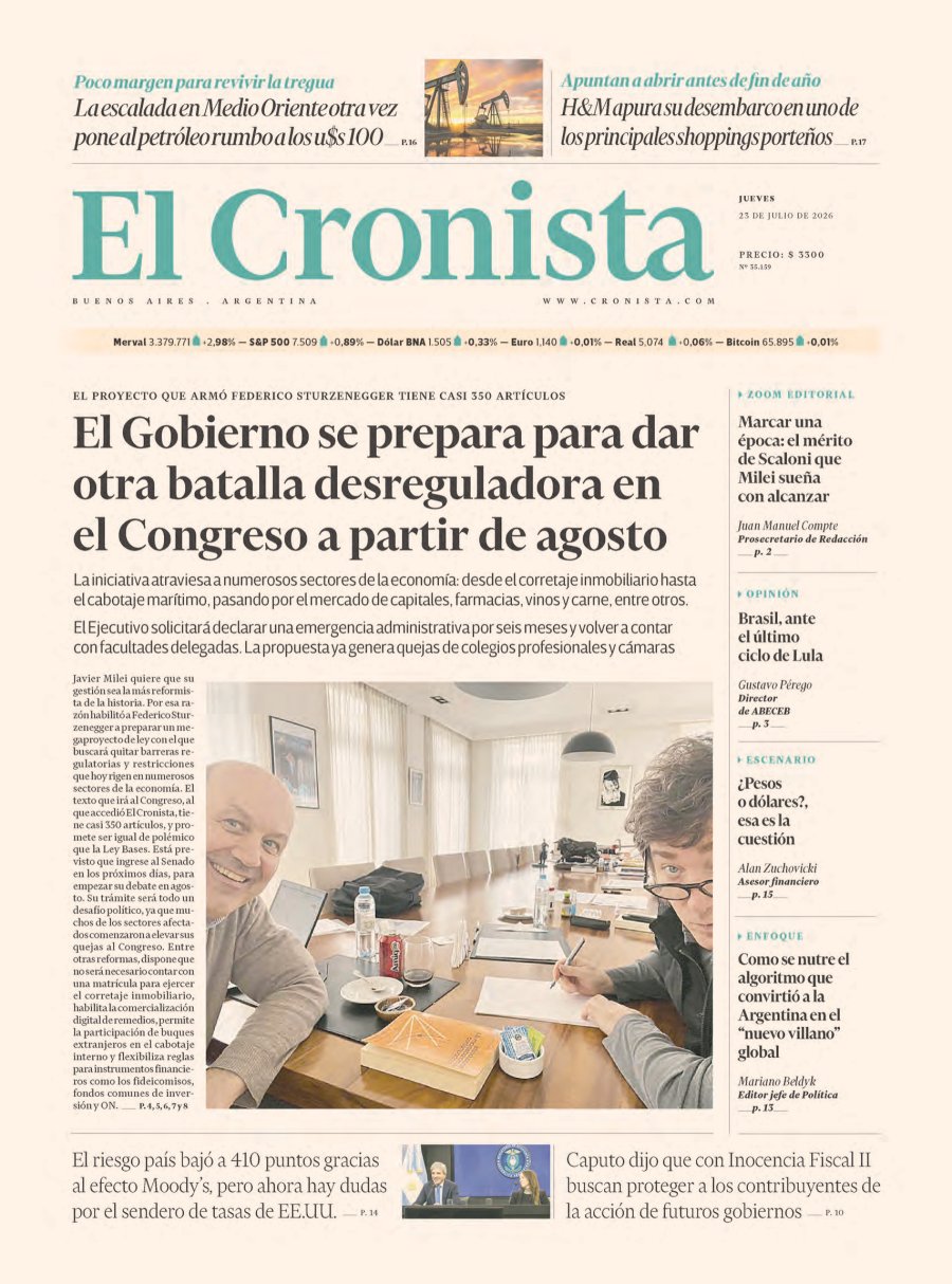 Tapa del suplemento papel