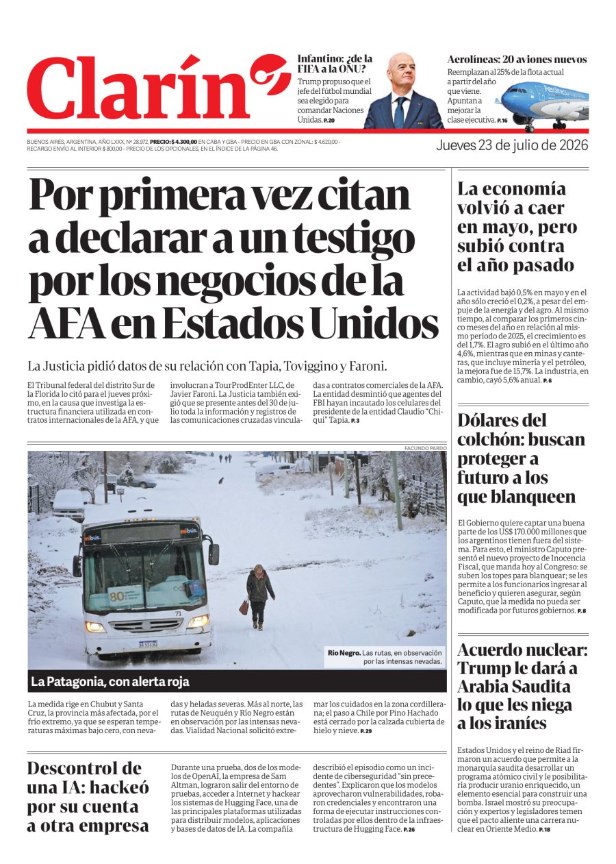 Tapa del suplemento papel