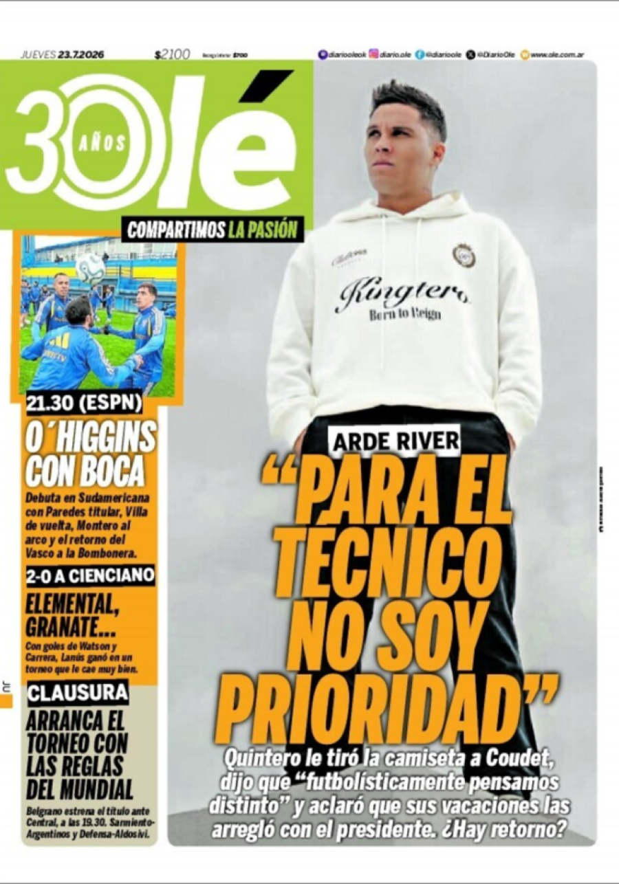 Tapa del suplemento papel