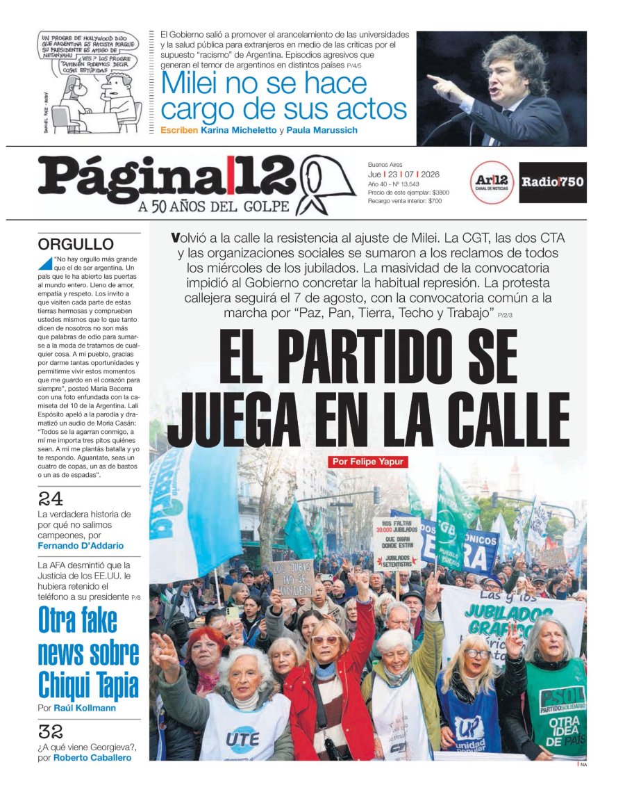 Tapa del suplemento papel