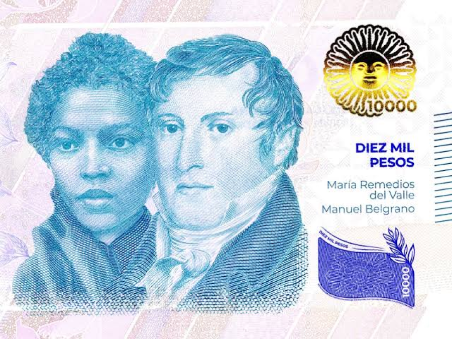 <i>El <b>billete de 10.000 pesos argentinos</b> fue puesto en circulaci&oacute;n por el Banco Central de la Rep&uacute;blica Argentina (BCRA) el 7 de mayo de 2024. </i>